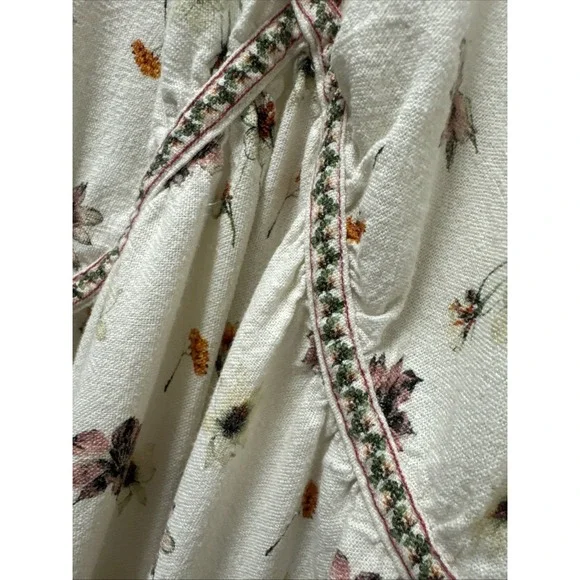 Max Studio London Boho Peasant Maxi Dress Wild Flowers Size Womens XL - Picture 8 of 11